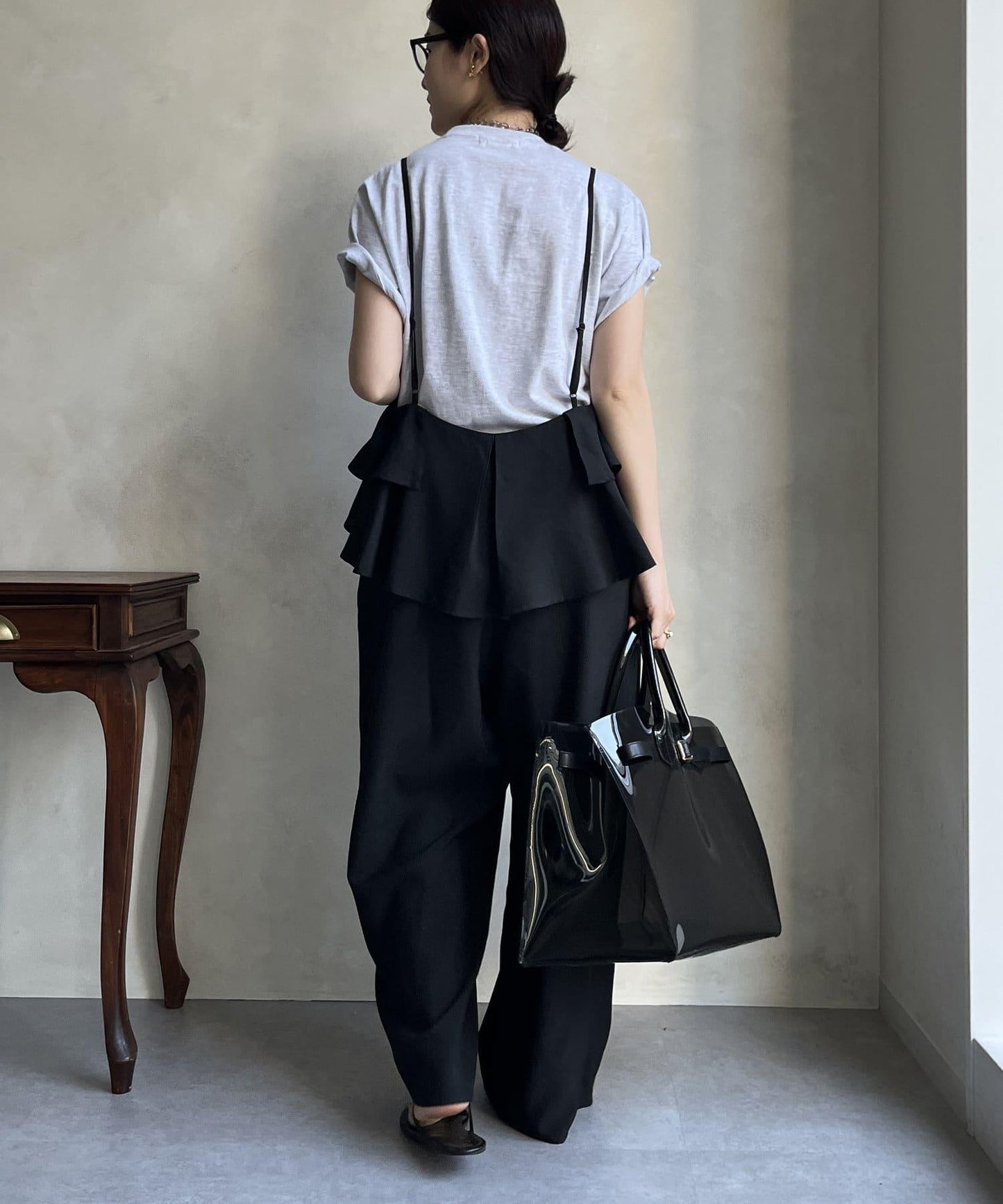 【限定】荷葉邊背心連體褲