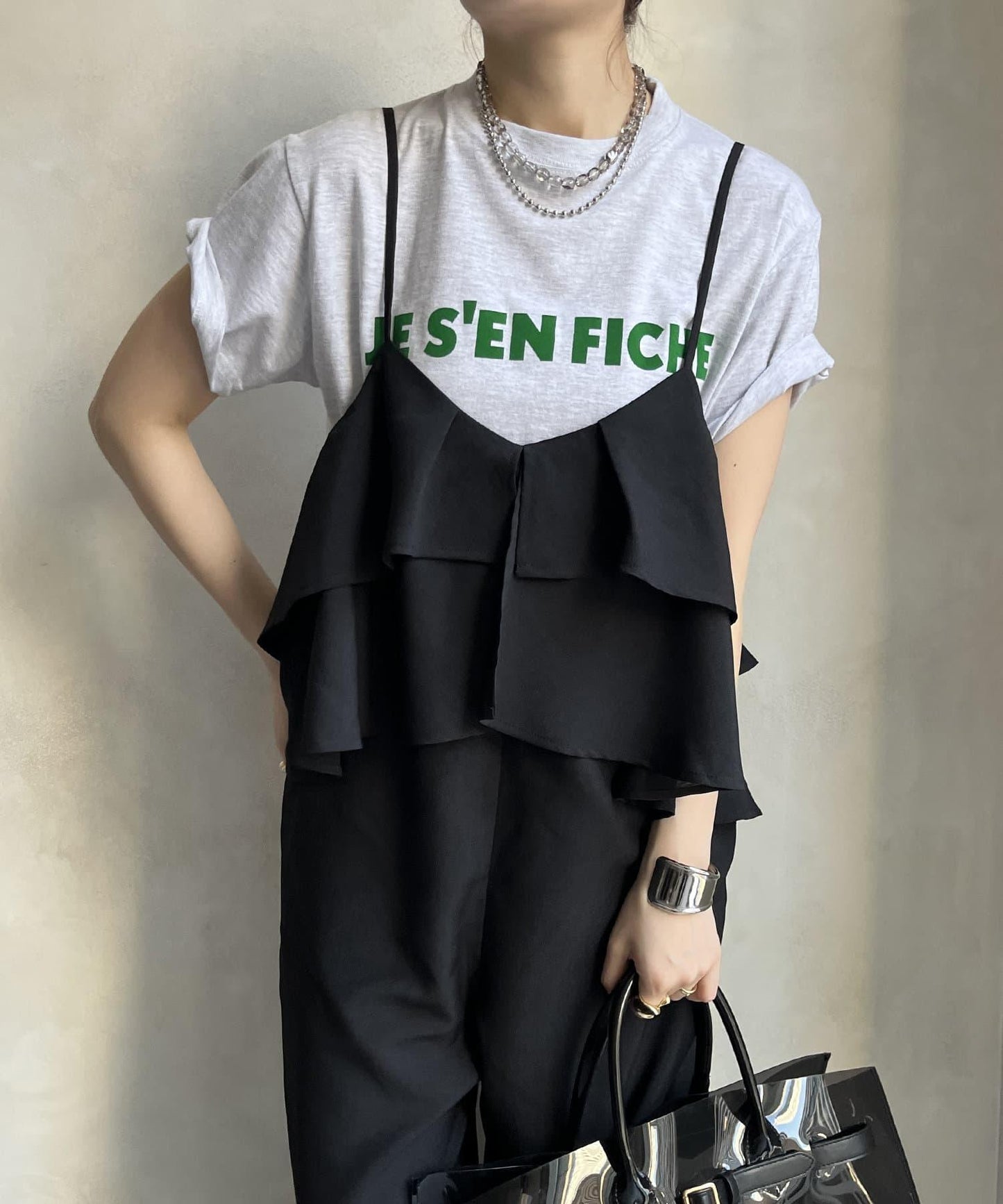 【限定】荷葉邊背心連體褲