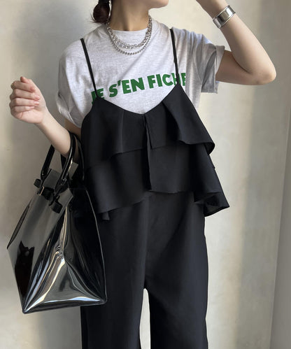 【限定】荷葉邊背心連體褲