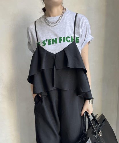 【限定】荷葉邊背心連體褲