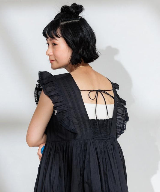 印度風褶邊荷葉邊連衣裙