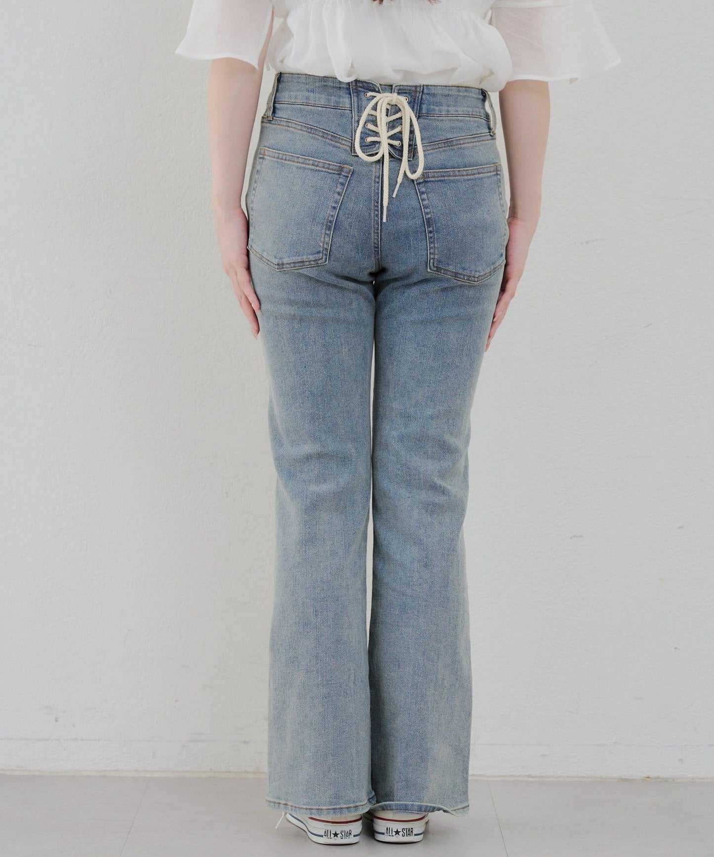 【@reve.perle_企劃】後綁帶荷葉邊喇叭褲