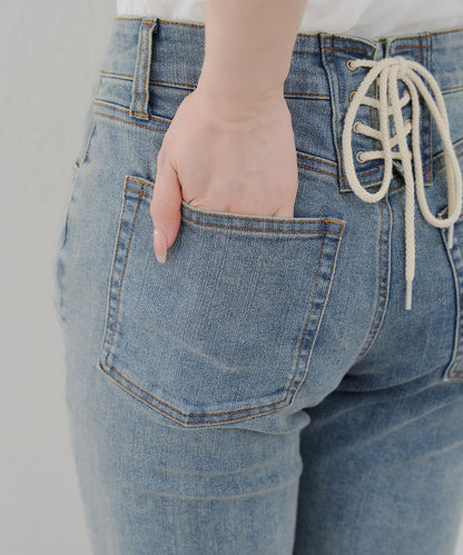 【@reve.perle_企劃】後綁帶荷葉邊喇叭褲