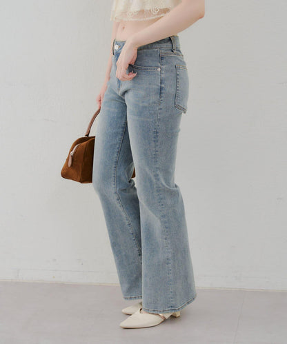 【@reve.perle_企劃】後綁帶荷葉邊喇叭褲