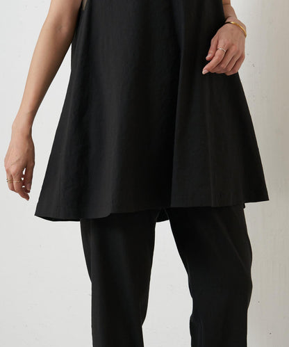 亞麻混合U領喇叭西裝外套