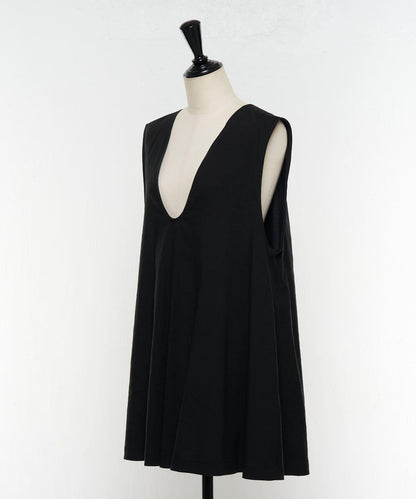 亞麻混合U領喇叭西裝外套