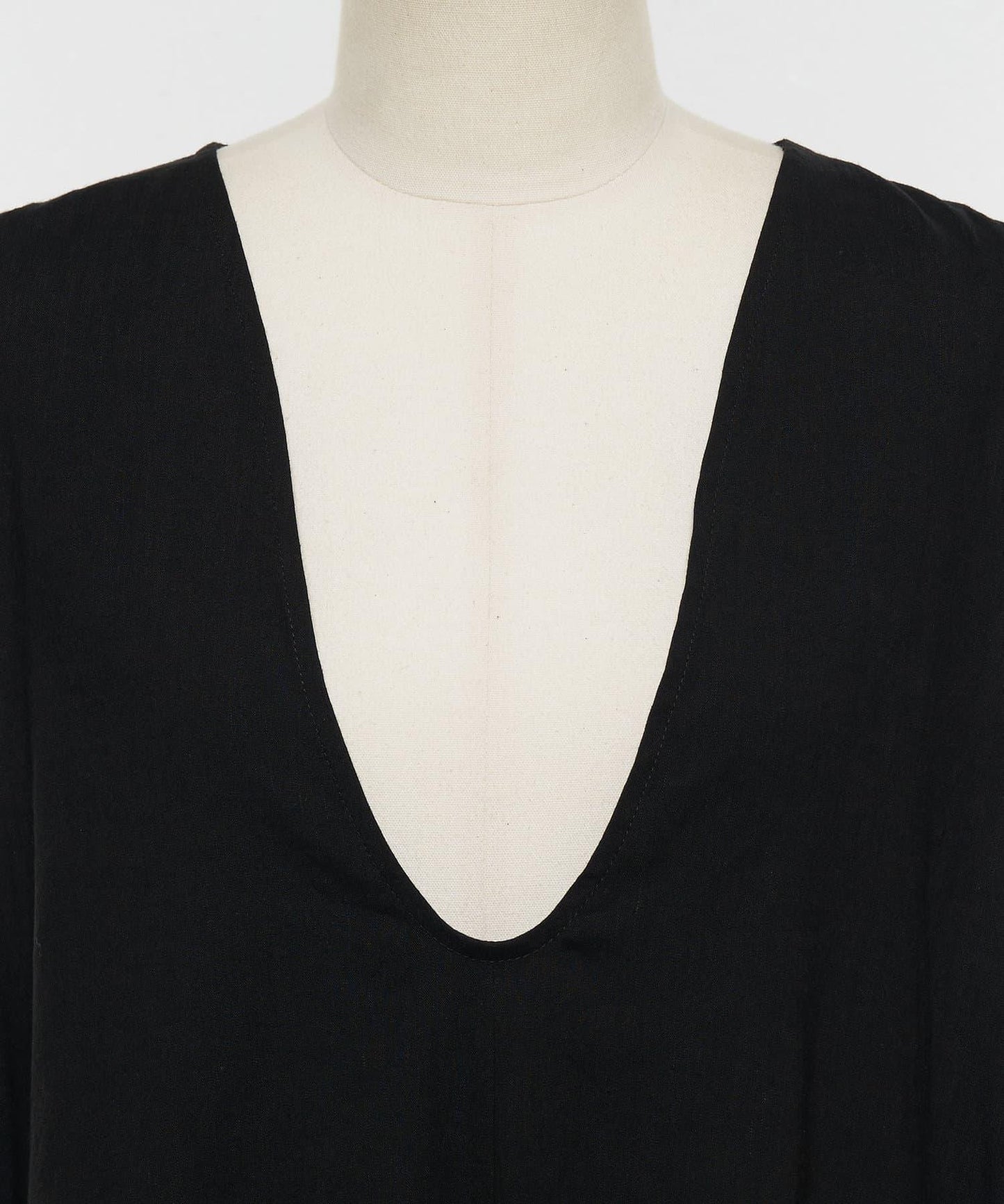 亞麻混合U領喇叭西裝外套