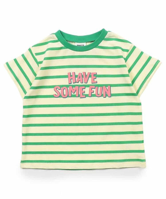 多色條紋拼接T恤