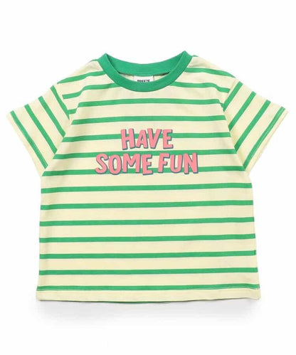 多色條紋拼接T恤