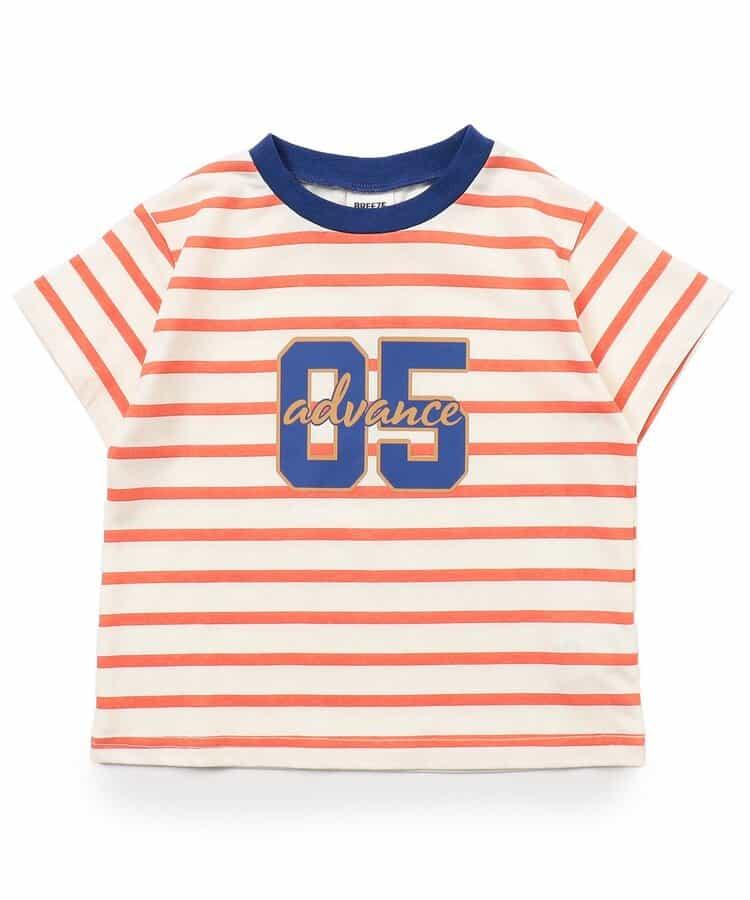 多色條紋拼接T恤