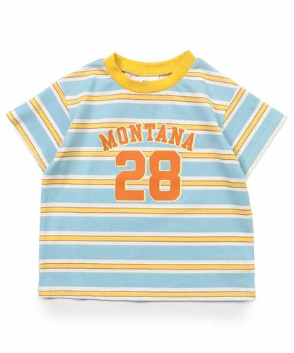 多色條紋拼接T恤