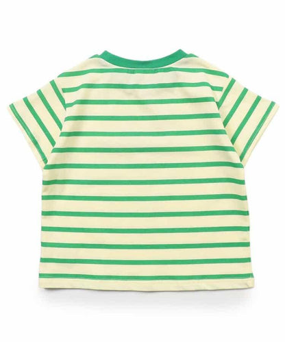 多色條紋拼接T恤