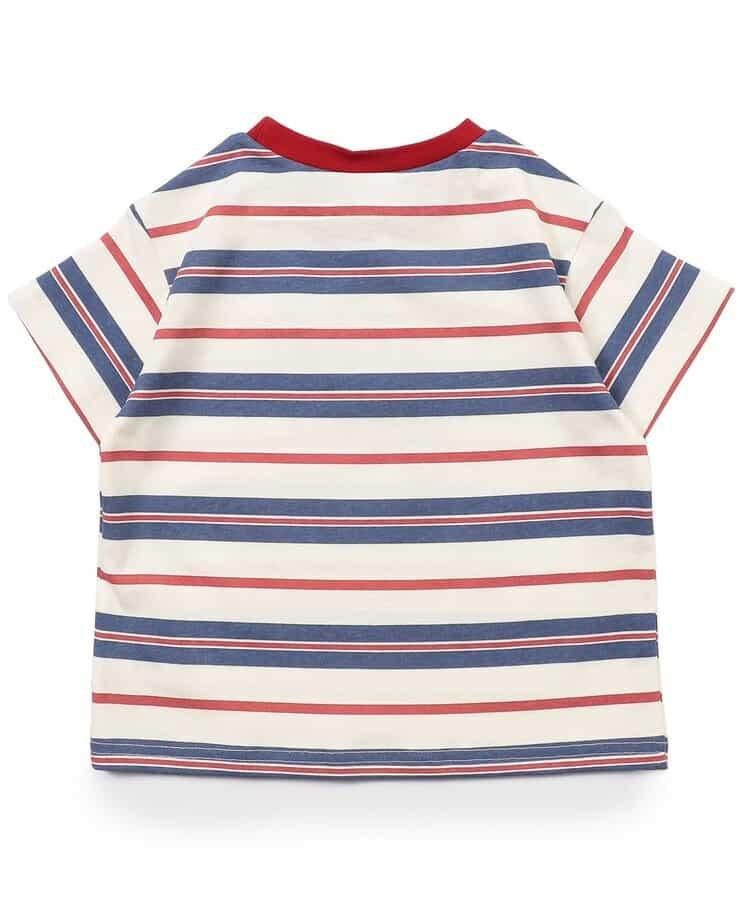 多色條紋拼接T恤