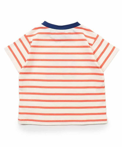 多色條紋拼接T恤