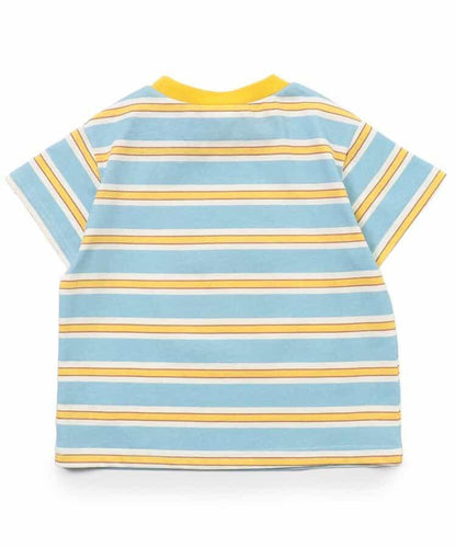 多色條紋拼接T恤