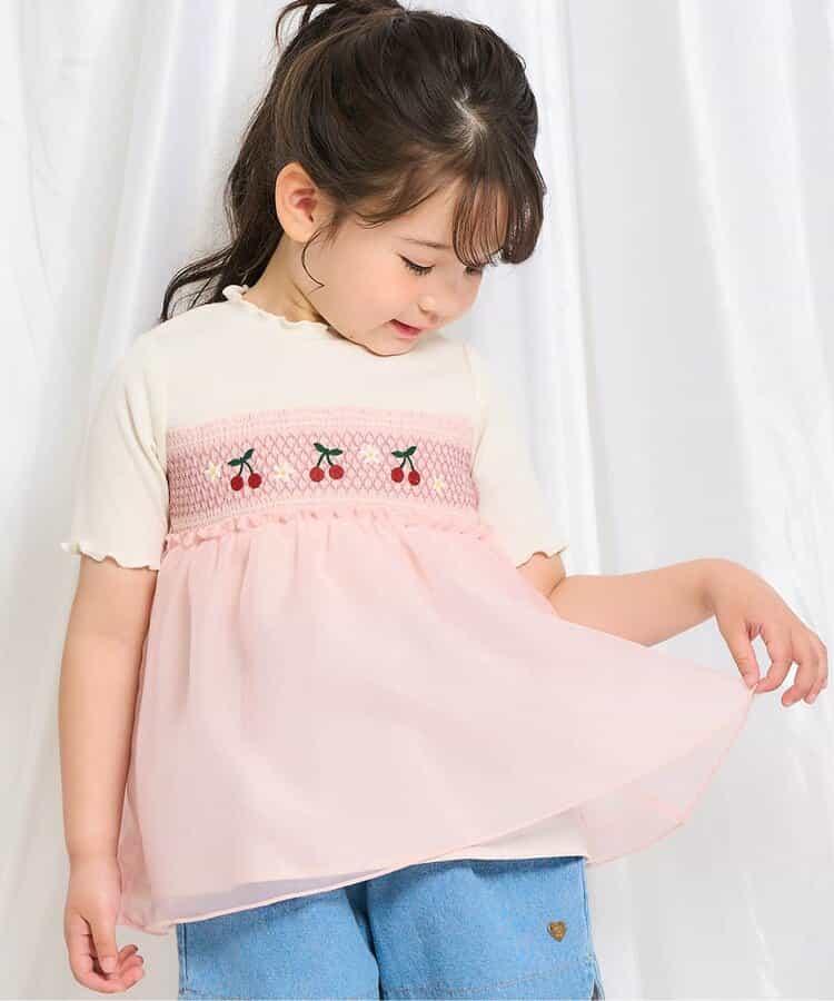 水果刺繡拼接上衣