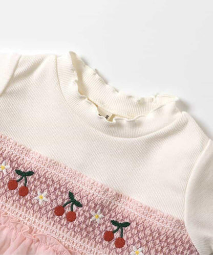 水果刺繡拼接上衣