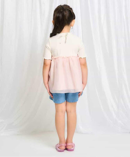 水果刺繡拼接上衣