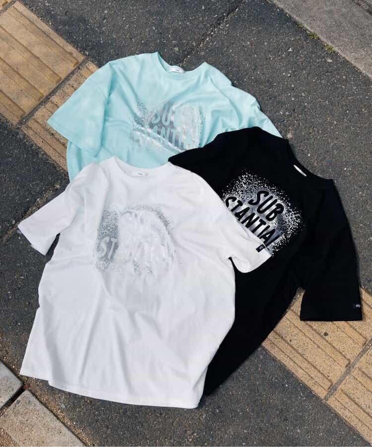 箔印花大T-shirt