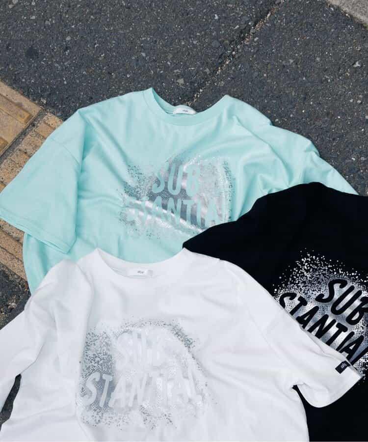 箔印花大T-shirt