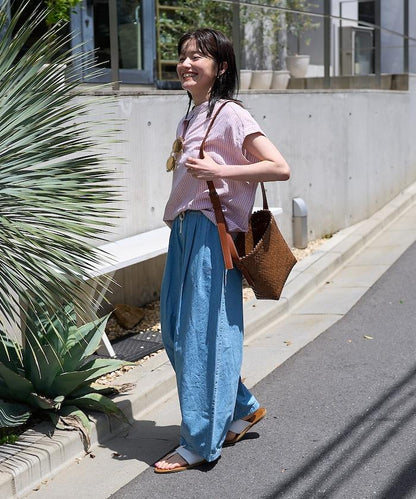亞麻混紡領船型上衣＜可搭配套裝＞