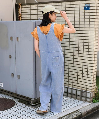 粉末漂白 軍裝風連體工裝褲