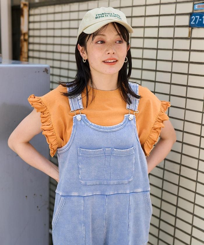 粉末漂白 軍裝風連體工裝褲