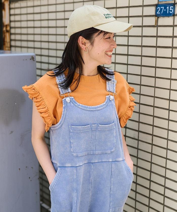 粉末漂白 軍裝風連體工裝褲