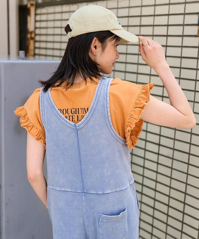 粉末漂白 軍裝風連體工裝褲