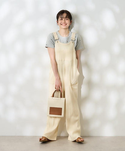 粉末漂白 軍裝風連體工裝褲