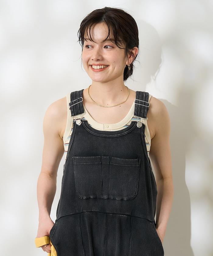 粉末漂白 軍裝風連體工裝褲