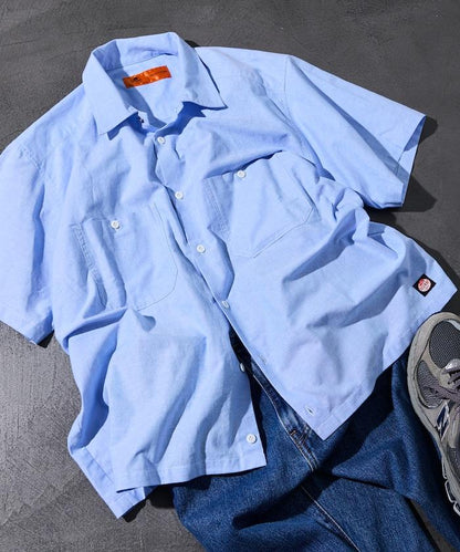聯名 牛津布 寬鬆短袖襯衫