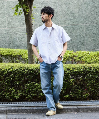 聯名 牛津布 寬鬆短袖襯衫