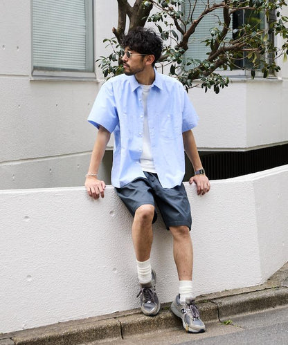 聯名 牛津布 寬鬆短袖襯衫