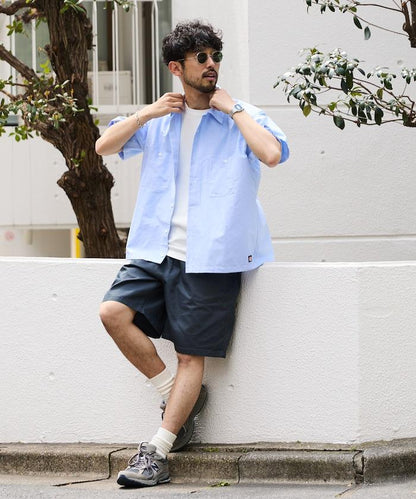 聯名 牛津布 寬鬆短袖襯衫