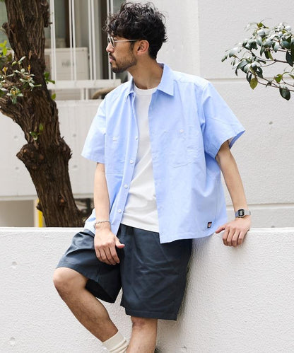 聯名 牛津布 寬鬆短袖襯衫