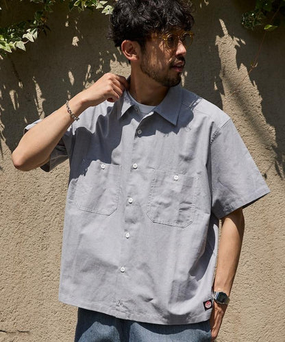 聯名 牛津布 寬鬆短袖襯衫