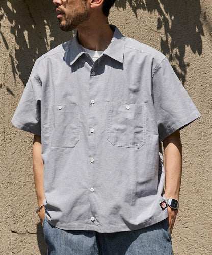 聯名 牛津布 寬鬆短袖襯衫