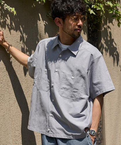 聯名 牛津布 寬鬆短袖襯衫