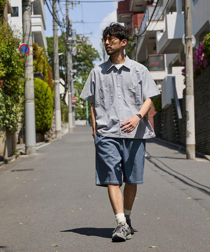 聯名 牛津布 寬鬆短袖襯衫