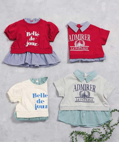 【連衣裙】襯衫圖案印花T恤