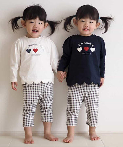 下襬扇邊心形圖案T恤