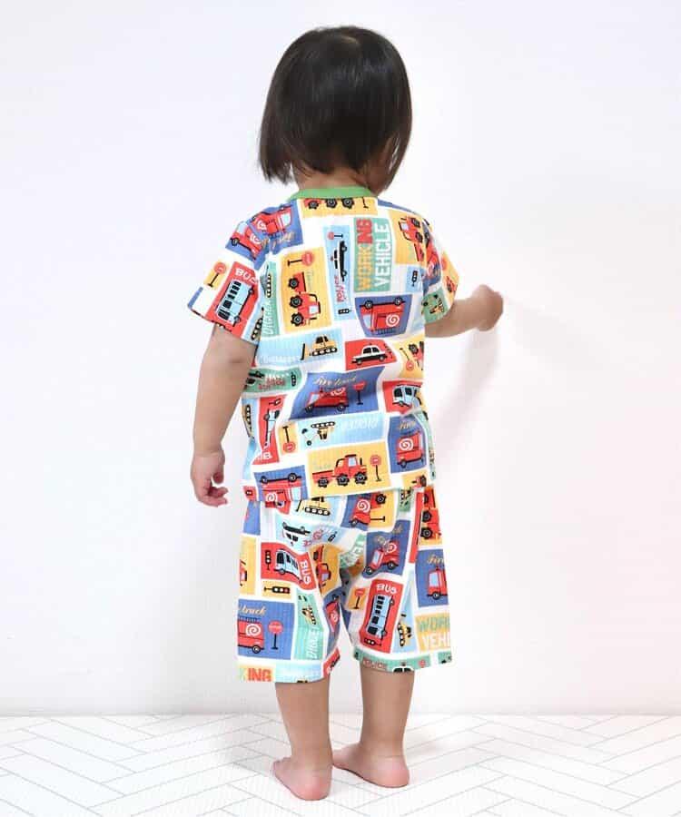 動感車輛圖案開衩睡衣