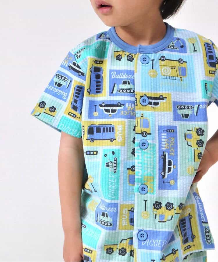 動感車輛圖案開衩睡衣