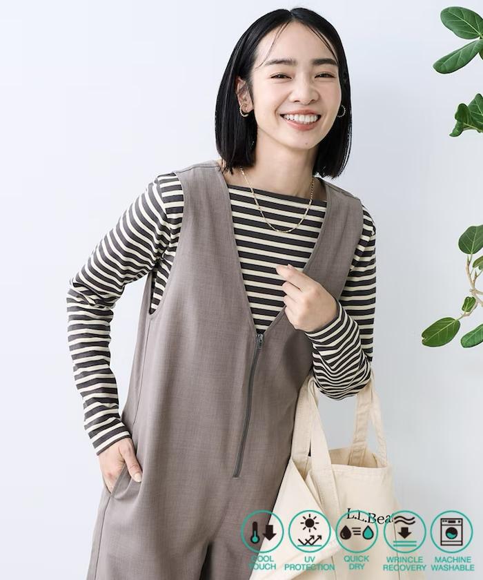 亞麻觸感連體褲