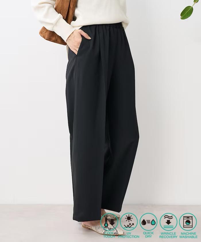 亞麻觸感 褶皺 寬鬆褲