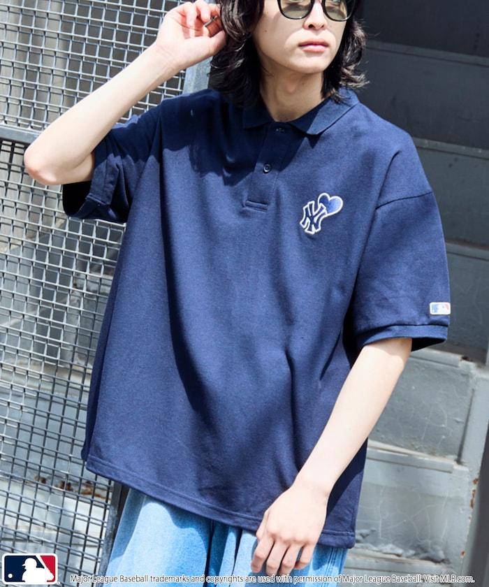 聯名 MLB 心形標誌刺繡Polo衫
