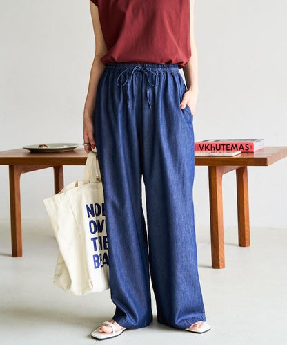 人造纖維丹寧休閒褲