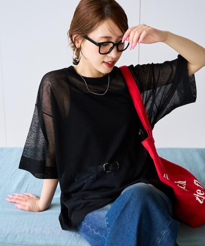 手洗可 混紡亞麻 透氣 半袖 TEE(針織)