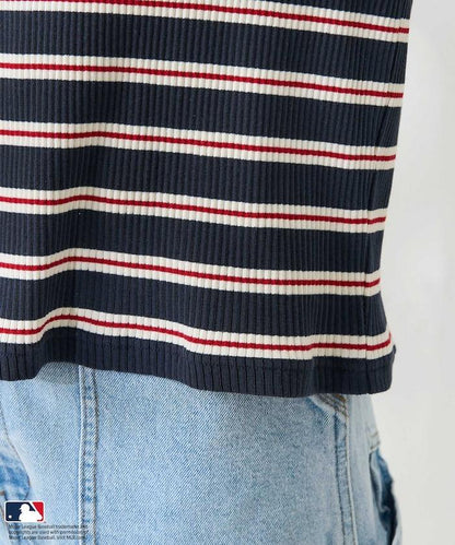MLB 多色條紋針織T恤